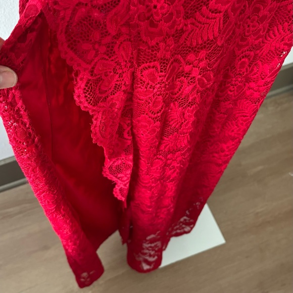 Windsor Gown Large Maxi Split V Neck Scallop Lace Floral Girlhoodcore Romantic - Picture 6 of 12